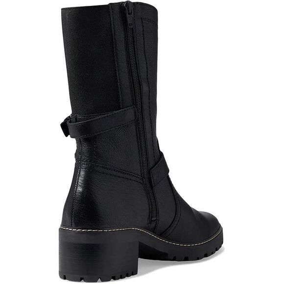 NATURALIZER TALON WOMENS LEATHER MOTORCYCLE MID-CALF BOOTS - Picture 10 of 12